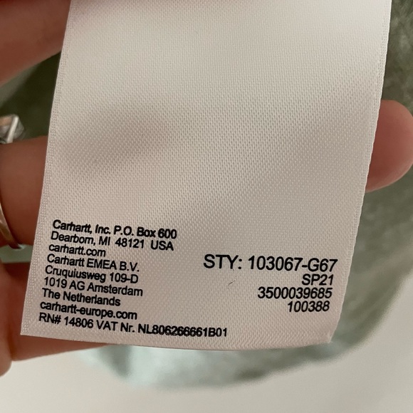 Carhartt Workwear K87 Pocket T Shirt Leaf Green Snow Heather - Picture 9 of 10